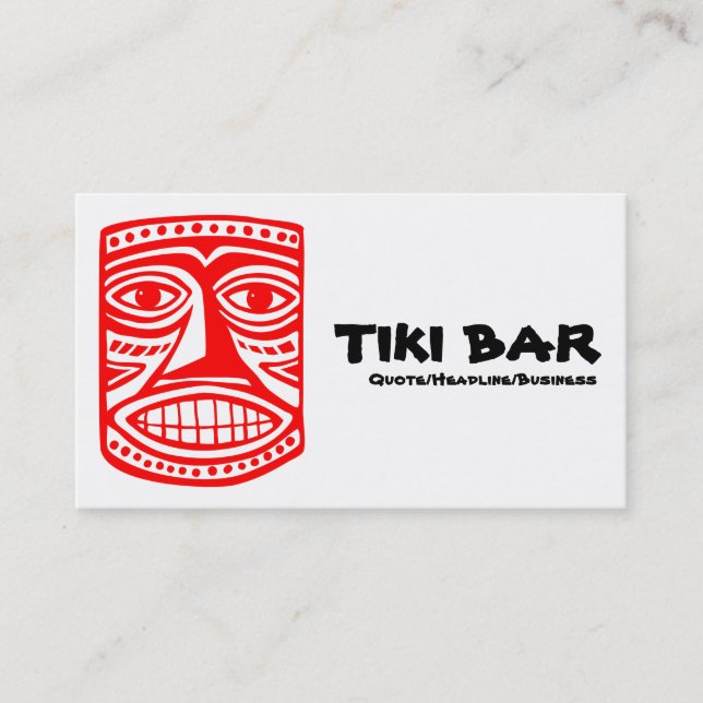 Tiki Pub - Red, Black & White Visitkort (Framsida)
