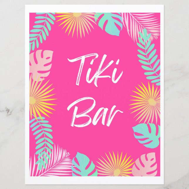 Tiki Pub Sign | Bassäng Party Signs (Framsida)