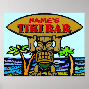 Tiki Pub Sign, lägg till namn Poster