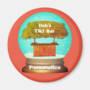 Tiki pub sommarstrand temat snö globe magnet