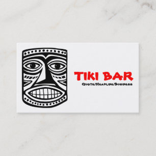 Tiki Pub - Svart, Röd och vit Visitkort