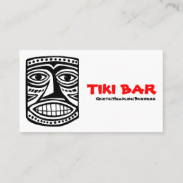 Tiki Pub - Svart, Röd och vit Visitkort