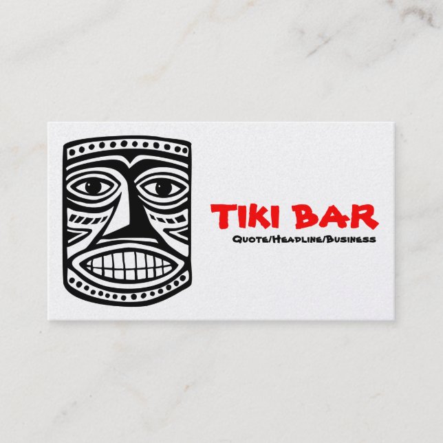 Tiki Pub - Svart, Röda och vita (Guld) Visitkort (Framsida)