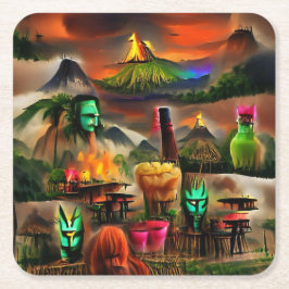 Tiki Pub Underlägg Papper Kvadrat