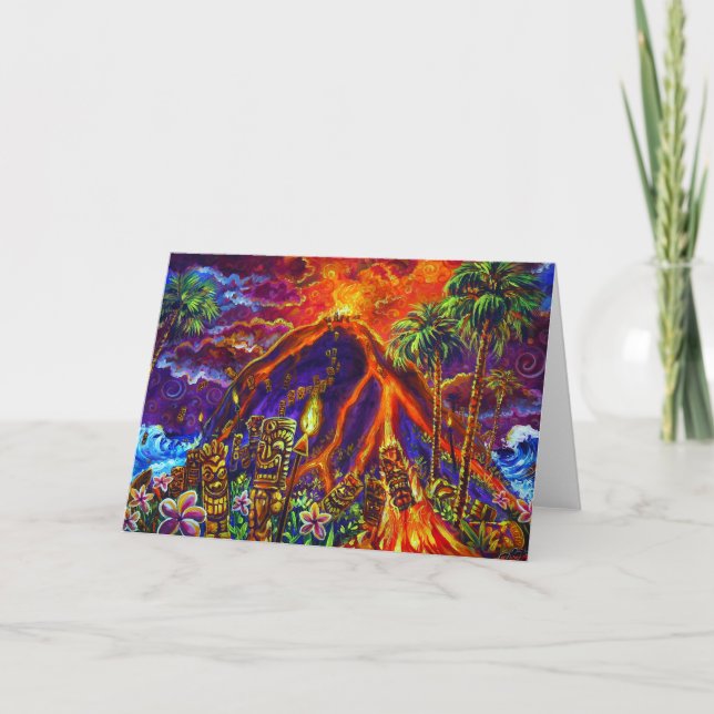 Tiki Sacrifice-gratulationskort Kort (Framsida)