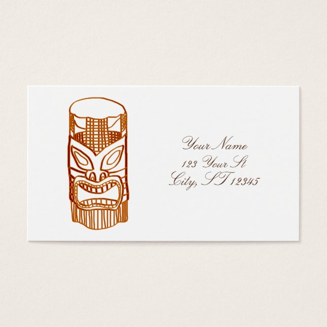 Tiki Sculpture Thunder_Cove Visitkort (Framsidan)