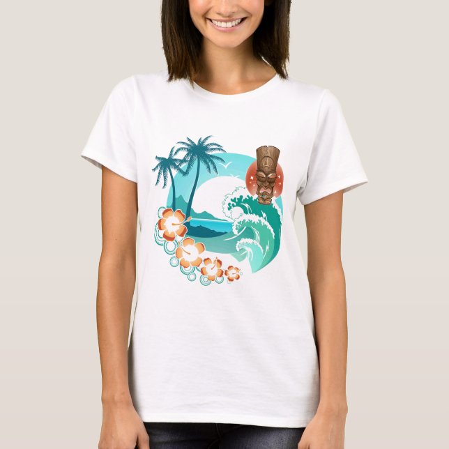 Tiki strand t shirt (Framsida)