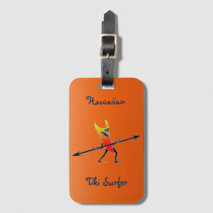 Tiki Surfer Red and Gult Bagagebricka