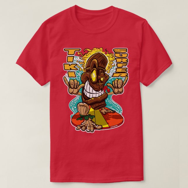 Tiki Surfer TShirt T Shirt (Design framsida)