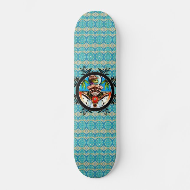 Tiki Tattoo Frog Skateboard Bräda 20,5 Cm (Framsida)