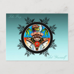 Tiki Tattoo Frog Vykort