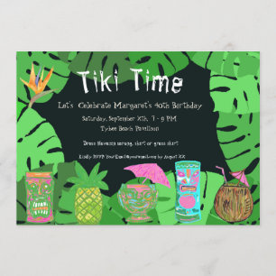 Tiki Time, Anpassade Födelsedagsfest inbjudan