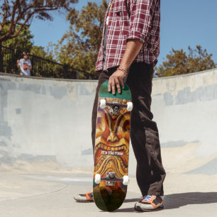 "Tiki Time" Coola Roligt Fierce Vintage Retro Trop Mini Skateboard Bräda 18,5 Cm