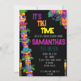 Tiki Time Födelsedagsfest inbjudan