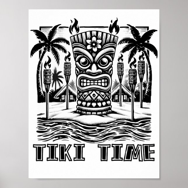 Tiki Time - Hawaiian Island Vibes Poster (Framsidan)