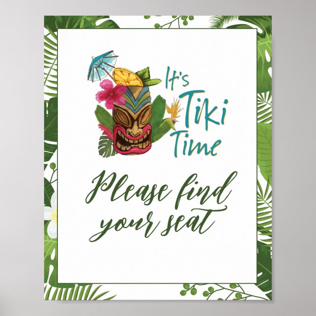 Tiki Time Luau Sommar Poster (Framsidan)