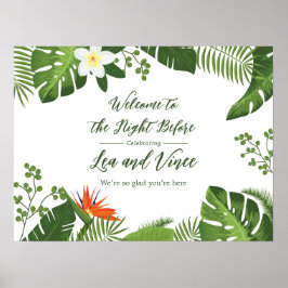 Tiki Time Luau Sommar Strand Bröllop Välkommen Poster