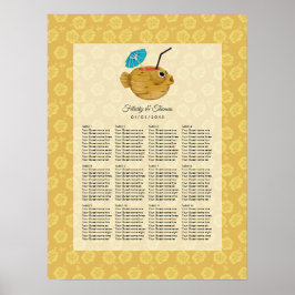 Tiki Time Luau Summer Beach Wedding Poster