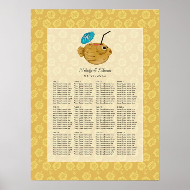 Tiki Time Luau Summer Beach Wedding Poster (Framsidan)