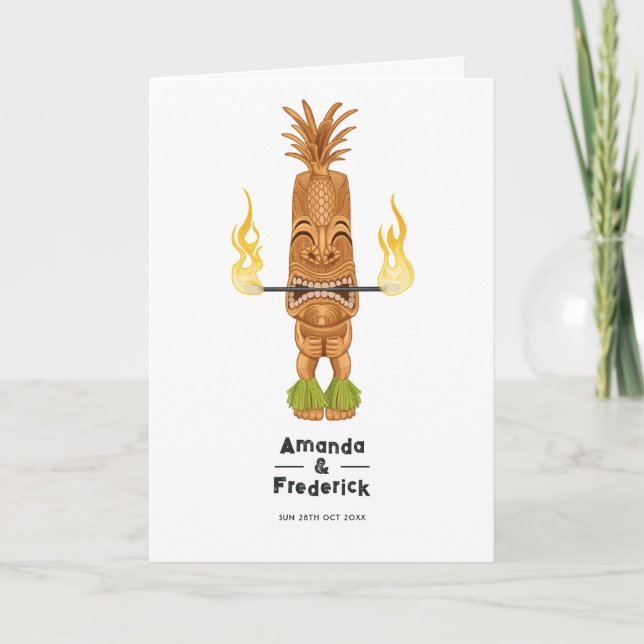 Tiki Time Luau Summer Beach Wedding Program (Framsida)