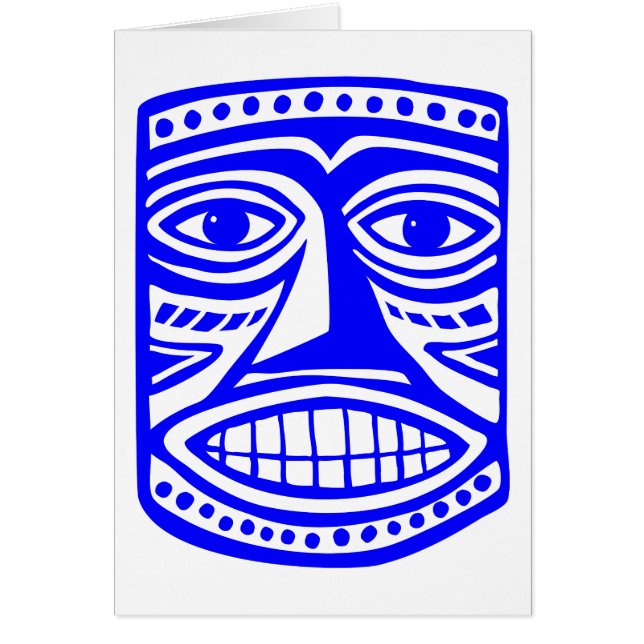 Tiki Toby - Blue Hälsningskort (Framsidan)