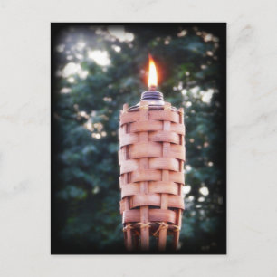 Tiki Torch - Bamboo Exdoor Torch med lame Vykort