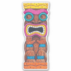 Tiki Totem 1-etikett Klistermärken