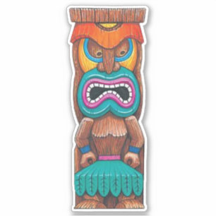 Tiki Totem 2-etikett Klistermärken