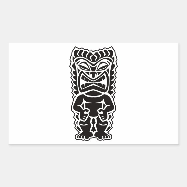 tiki totem rektangulärt klistermärke (Framsida)