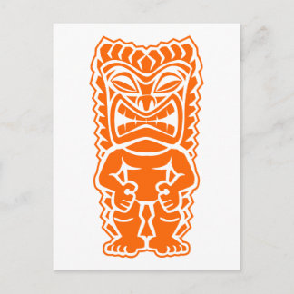tiki totem warriers orange vykort
