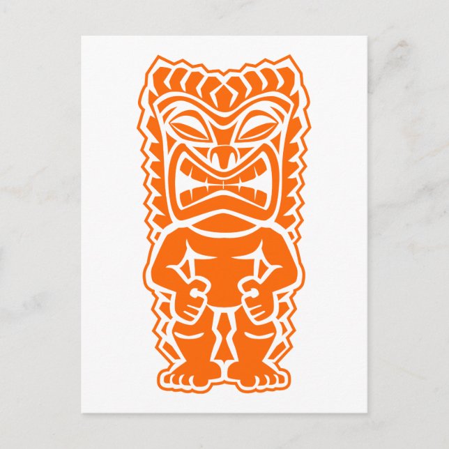 tiki totem warriers orange vykort (Framsida)