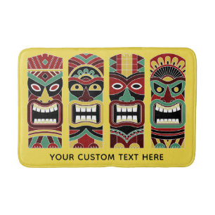 Tiki Totems anpassningsbar text och badkar i färg Badrumsmatta