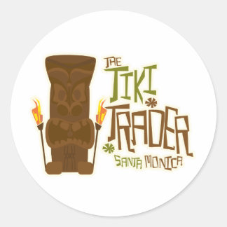 Tiki Trader Basic Stil Runt Klistermärke