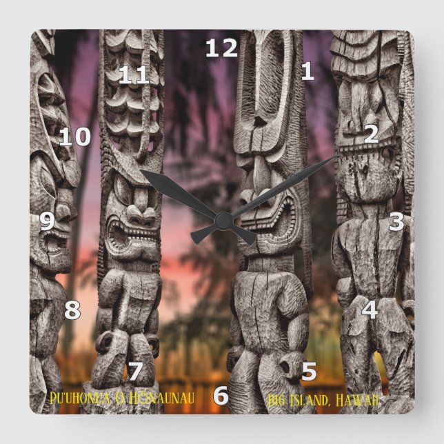 Tiki Tribal Council, Big Island Fyrkantig Klocka (Framsida)