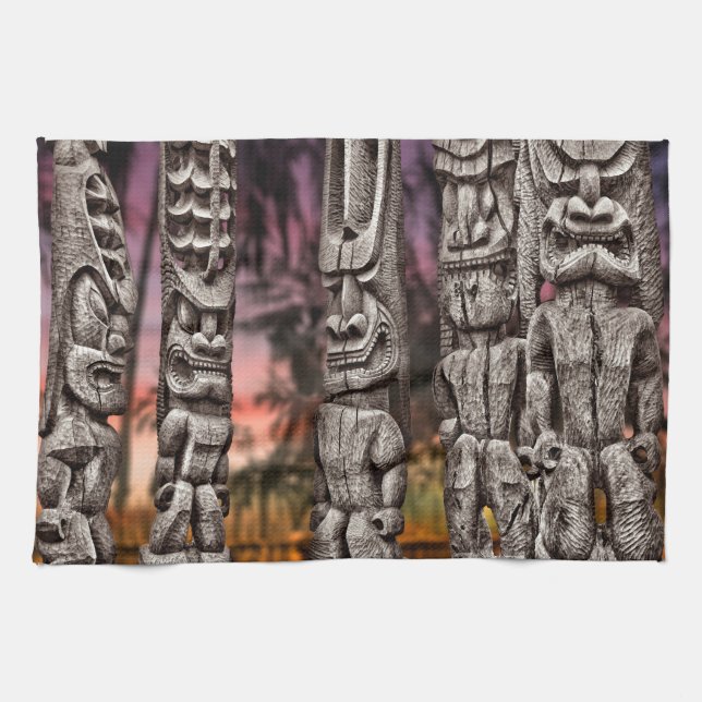 Tiki Tribal Council, Big Island Hawaii Kökshandduk (Horisontell)