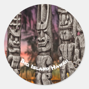 Tiki Tribal Council, Kona Hawaii Runt Klistermärke
