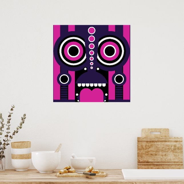 Tiki Tribal Mask Poster (Kök)