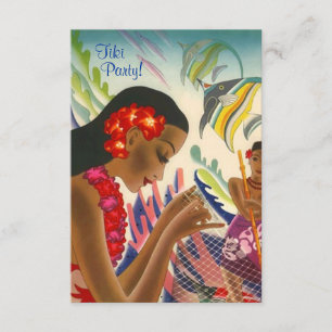 Tiki Tropical Lei Hawaiian Luau party INVITATON Inbjudningar
