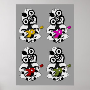 Tiki Ukulele-band Poster