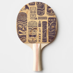 Tiki-uppsättning för Vintagen coola Grunge Pingisracket
