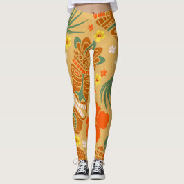 Tiki-utskrift Leggings