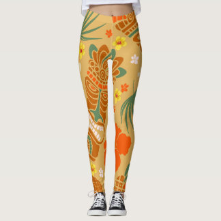 Tiki-utskrift Leggings