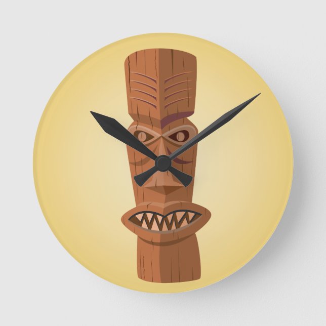 Tiki Wall Clock Rund Klocka (Framsida)