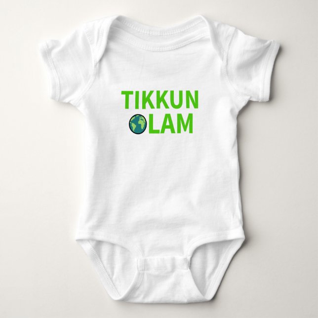 Tikkun Olam Lil Mitzvah Jude World Repair T Shirt (Framsida)