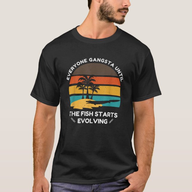 Tiktaalik Meme Fisk Förfader Evolution T Shirt (Framsida)