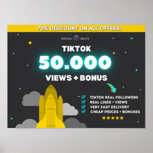 Tiktok 50 000 vyer + 10 000 likes   Köp Tiktok Fol Poster