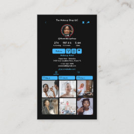 TikTok Blue Social Media QR-kod Visitkort
