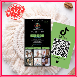 TikTok Pengar Grön QR-kod Sociala Medier Visitkort