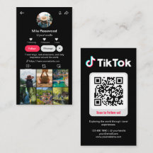 Tiktok Profilbild Grid Följ mig QR-kod Svart