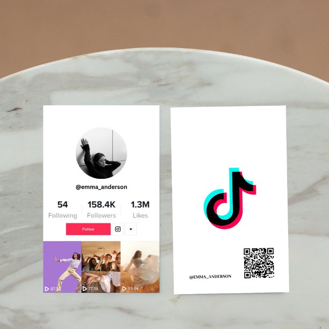 Tiktok Profile UGC Social Media Följ mig Visitkort (Skapare uppladdad)